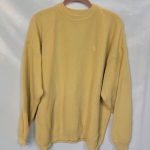 Izod Crewneck Sweater 100% Cottom in Maize Yellow